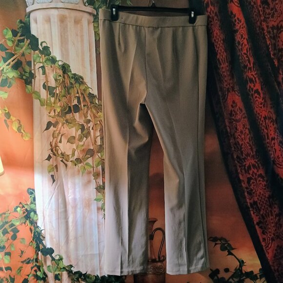 NWOT: Rafaella Sze 16 Beige Tan Khaki Straight Leg Pull On Pants - Picture 2 of 4